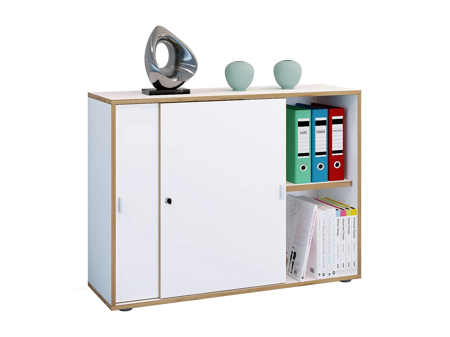 Office cabinet Salia White H. 74 x W. 100 x D. 37 cm