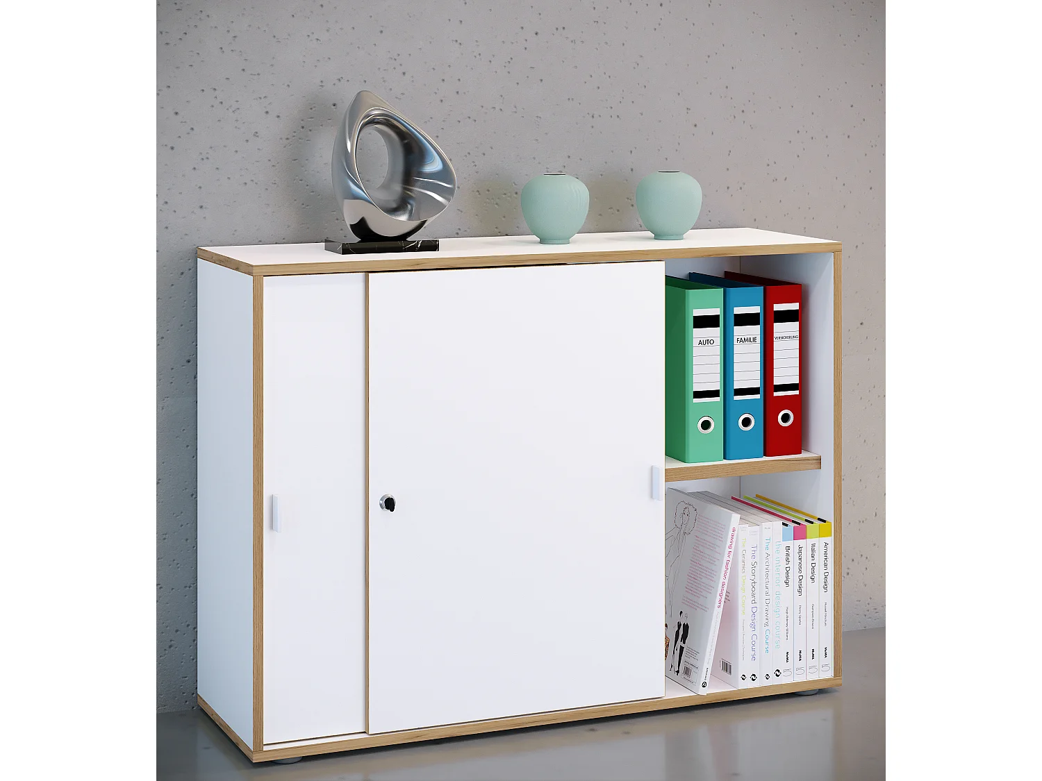 Office cabinet Salia White H. 74 x W. 100 x D. 37 cm