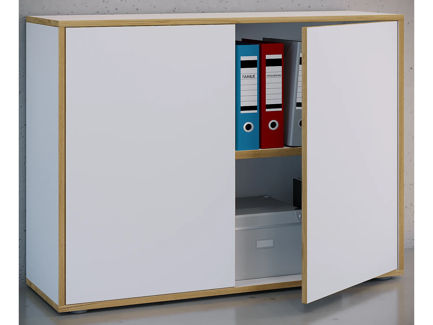 Office cabinet Salia White H. 74 x W. 100 x D. 33 cm