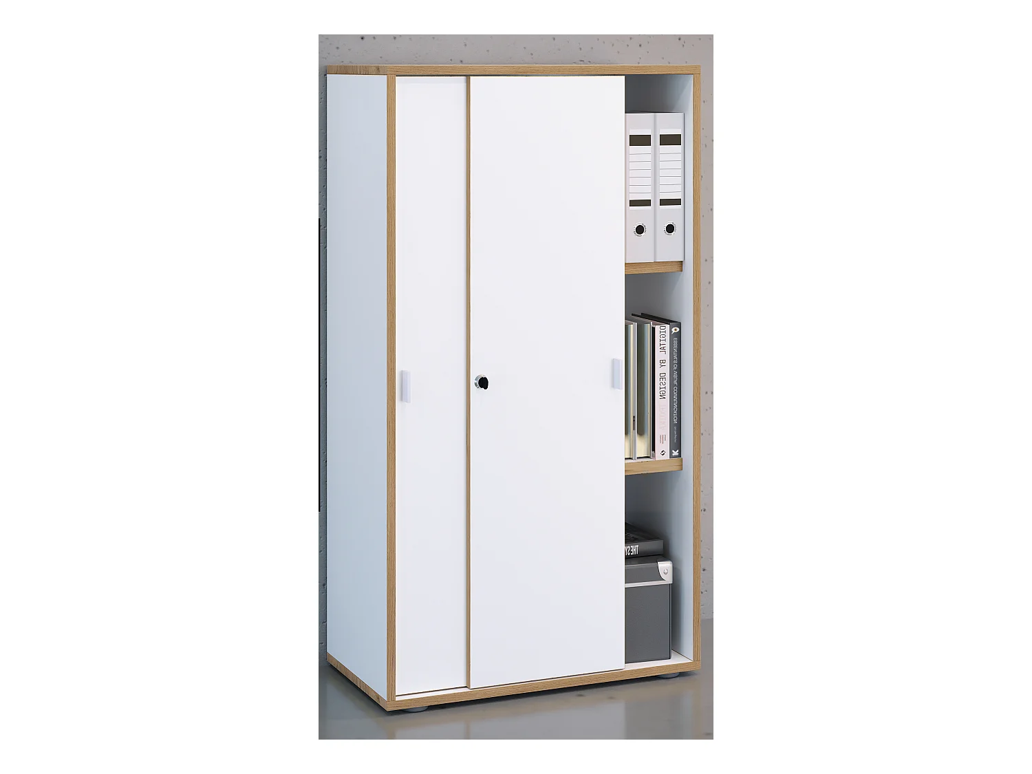 Office cabinet Salia White H. 110 x W. 60 x D. 37 cm
