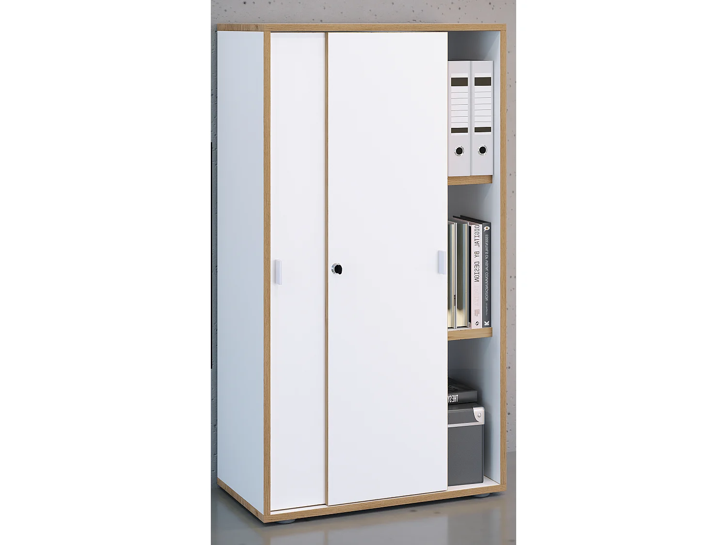 Office cabinet Salia White H. 110 x W. 60 x D. 37 cm