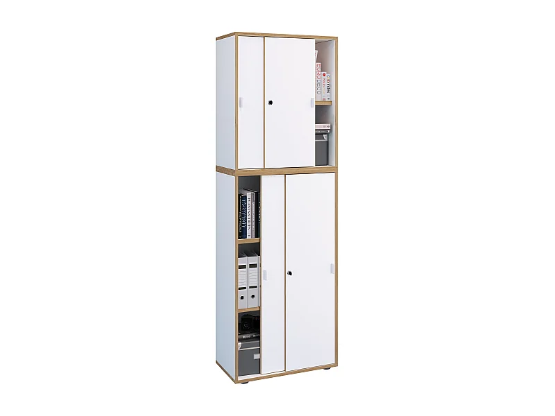 Office cabinet Salia White H. 183 x W. 60 x D. 37 cm