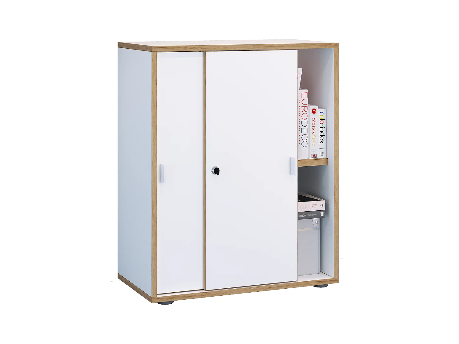 Office cabinet Salia White H. 74 x W. 60 x D. 37 cm