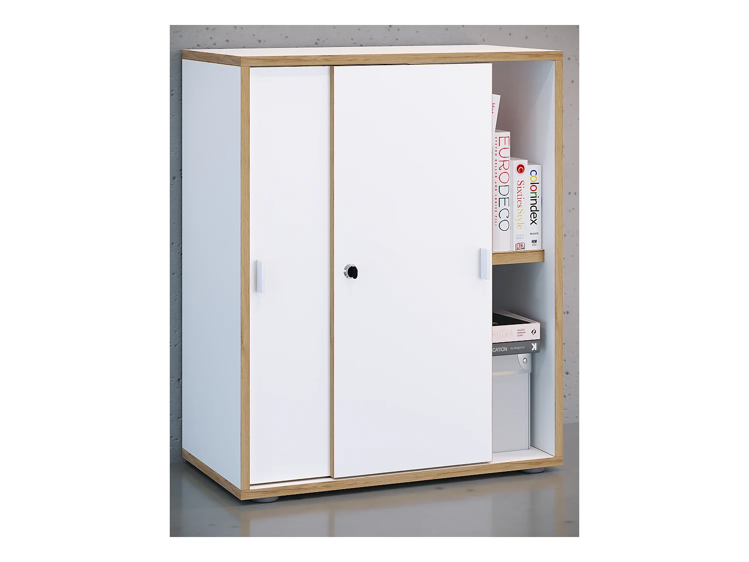 Office cabinet Salia White H. 74 x W. 60 x D. 37 cm