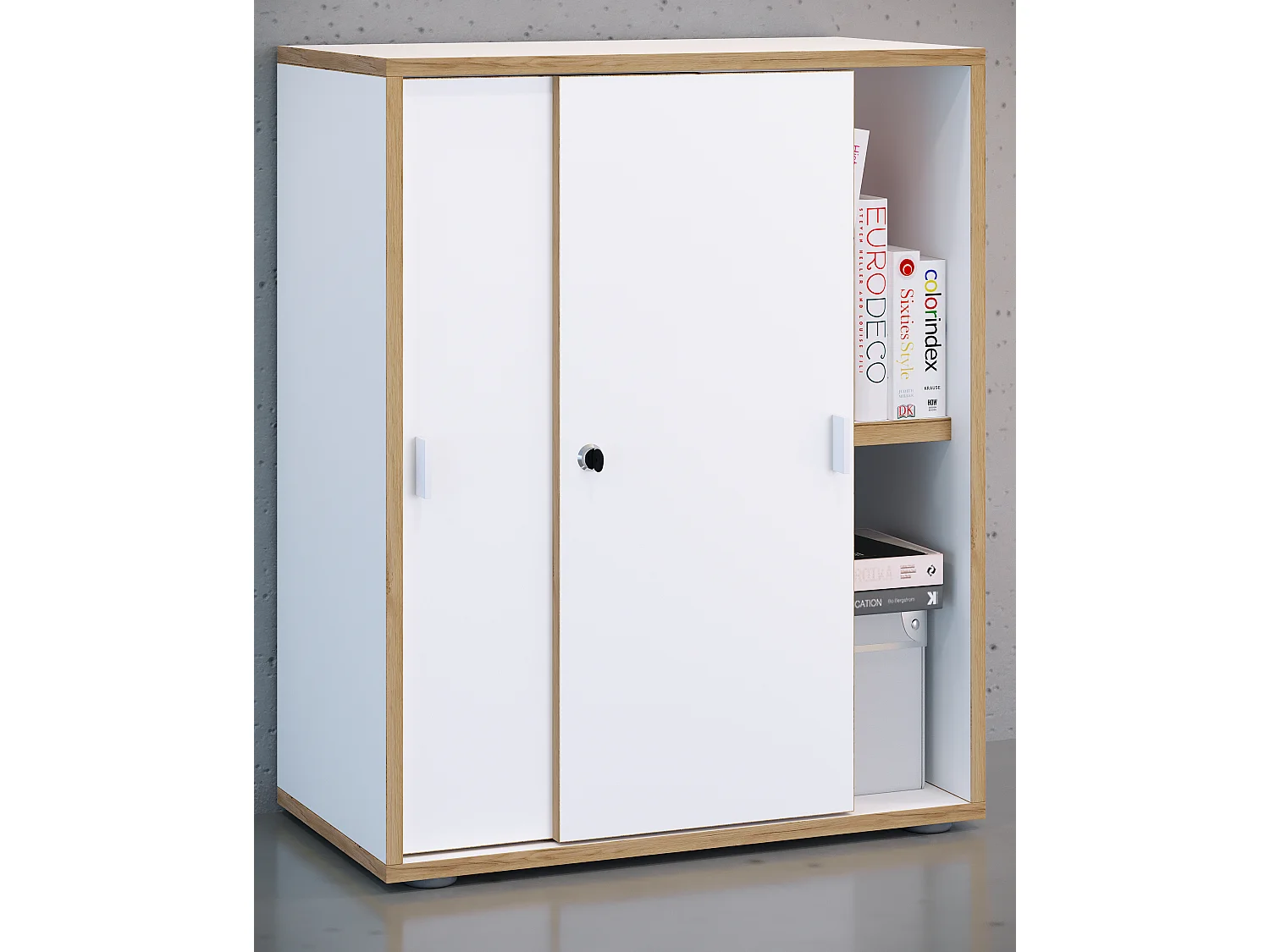 Office cabinet Salia White H. 74 x W. 60 x D. 37 cm