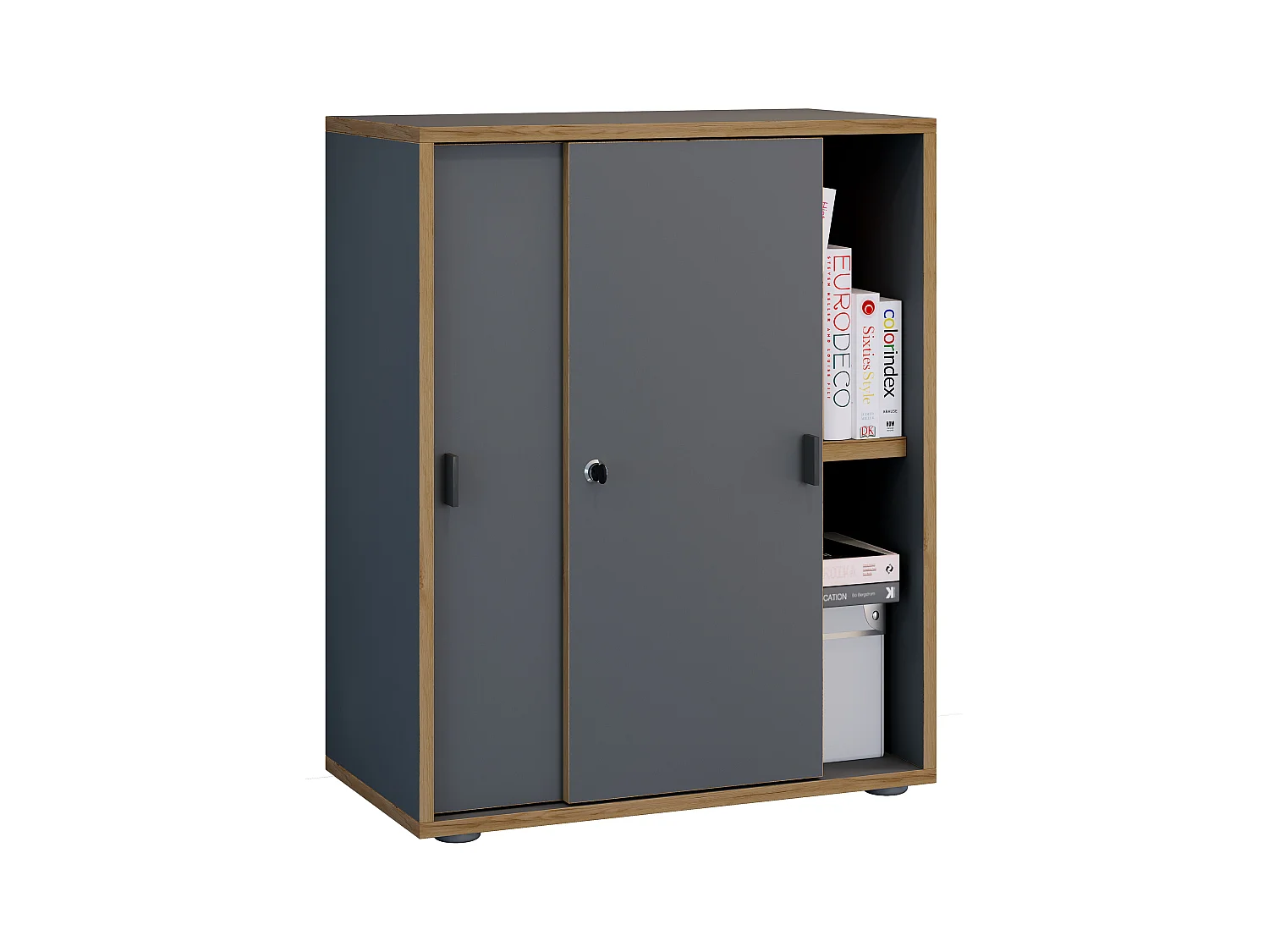 Office cabinet Salia Anthracite H. 74 x W. 60 x D. 37 cm