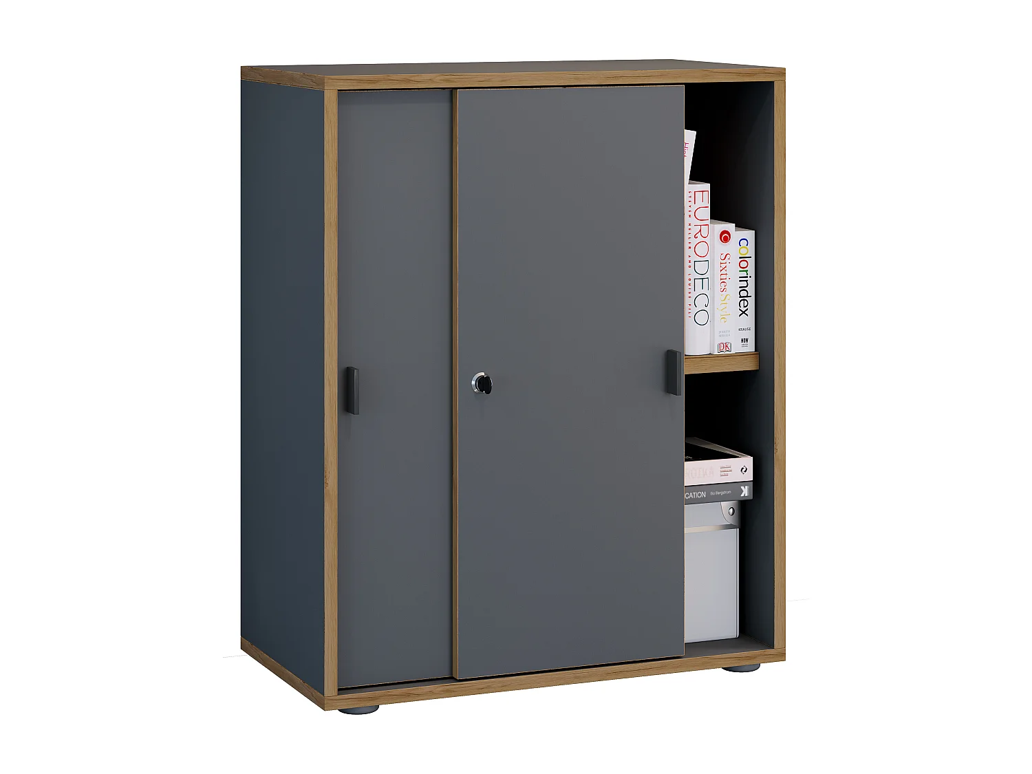 Office cabinet Salia Anthracite H. 74 x W. 60 x D. 37 cm