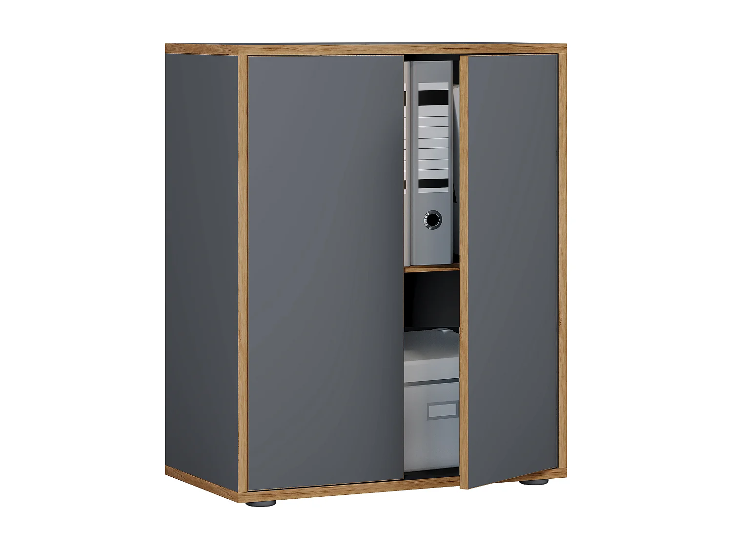 Office cabinet Salia Anthracite H. 74 x W. 60 x D. 33 cm