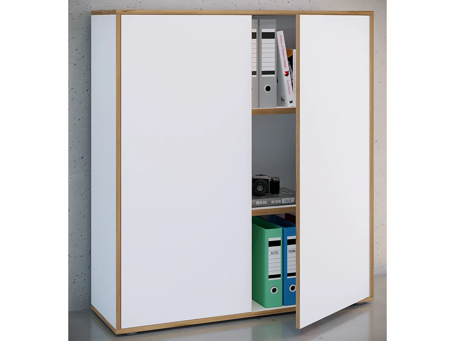 Office cabinet Salia White H. 110 x W. 100 x D. 33 cm