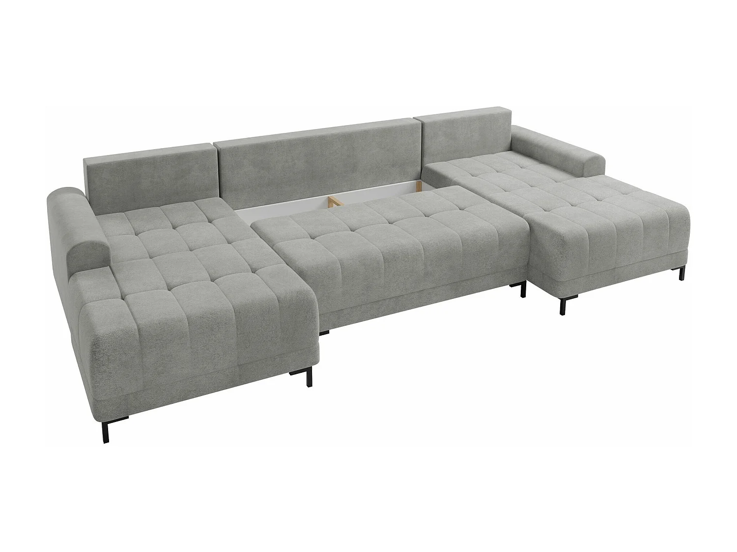 Sofá rinconero Stonecrest 101, Gris, Función de descanso, Almacenaje, 337x168x92cm