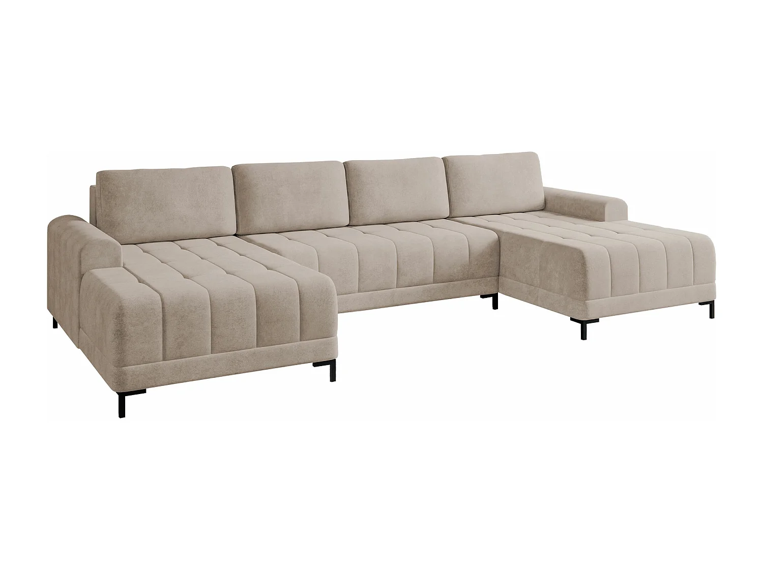 Sofá de canto Stonecrest 101, Castanho claro, Funcionalidade de dormir