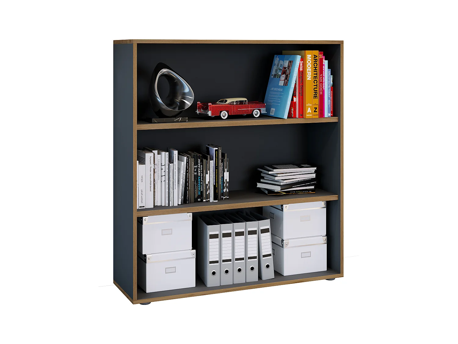 Office Shelf & Bookcase Salia Anthracite H. 110 x W. 100 x D. 32 cm