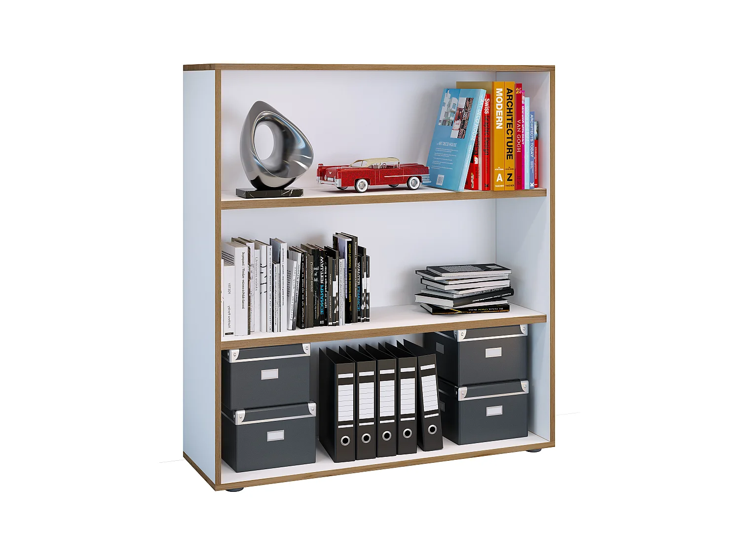 Office Shelf & Bookcase Salia White H. 110 x W. 100 x D. 32 cm