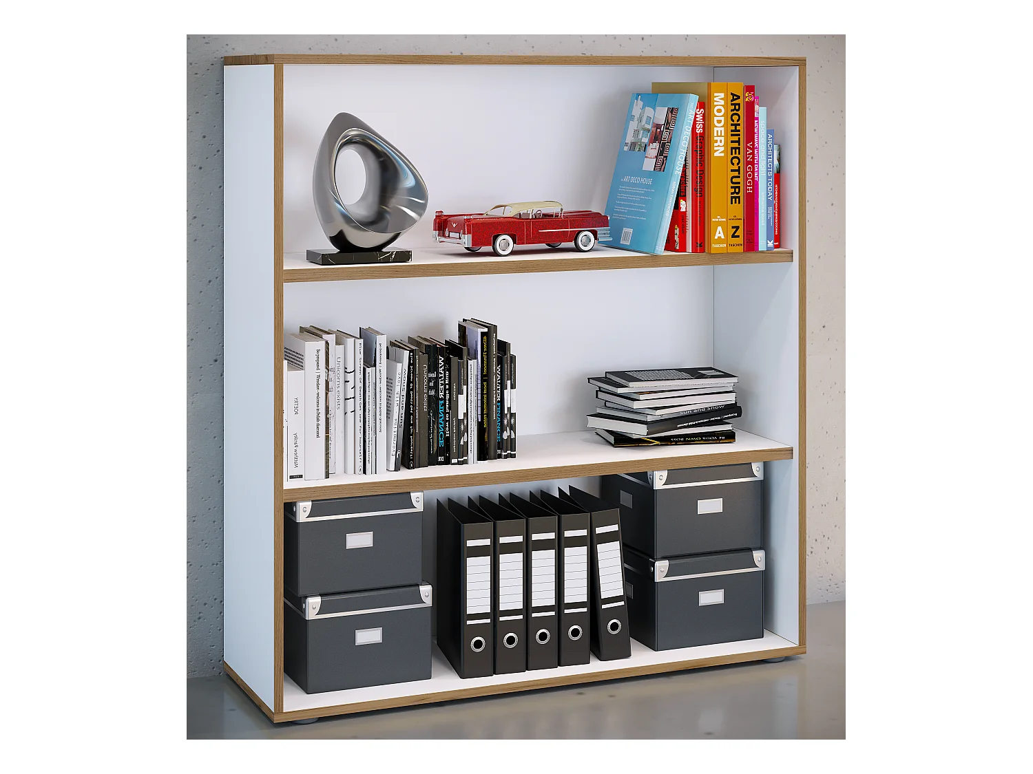 Office Shelf & Bookcase Salia White H. 110 x W. 100 x D. 32 cm