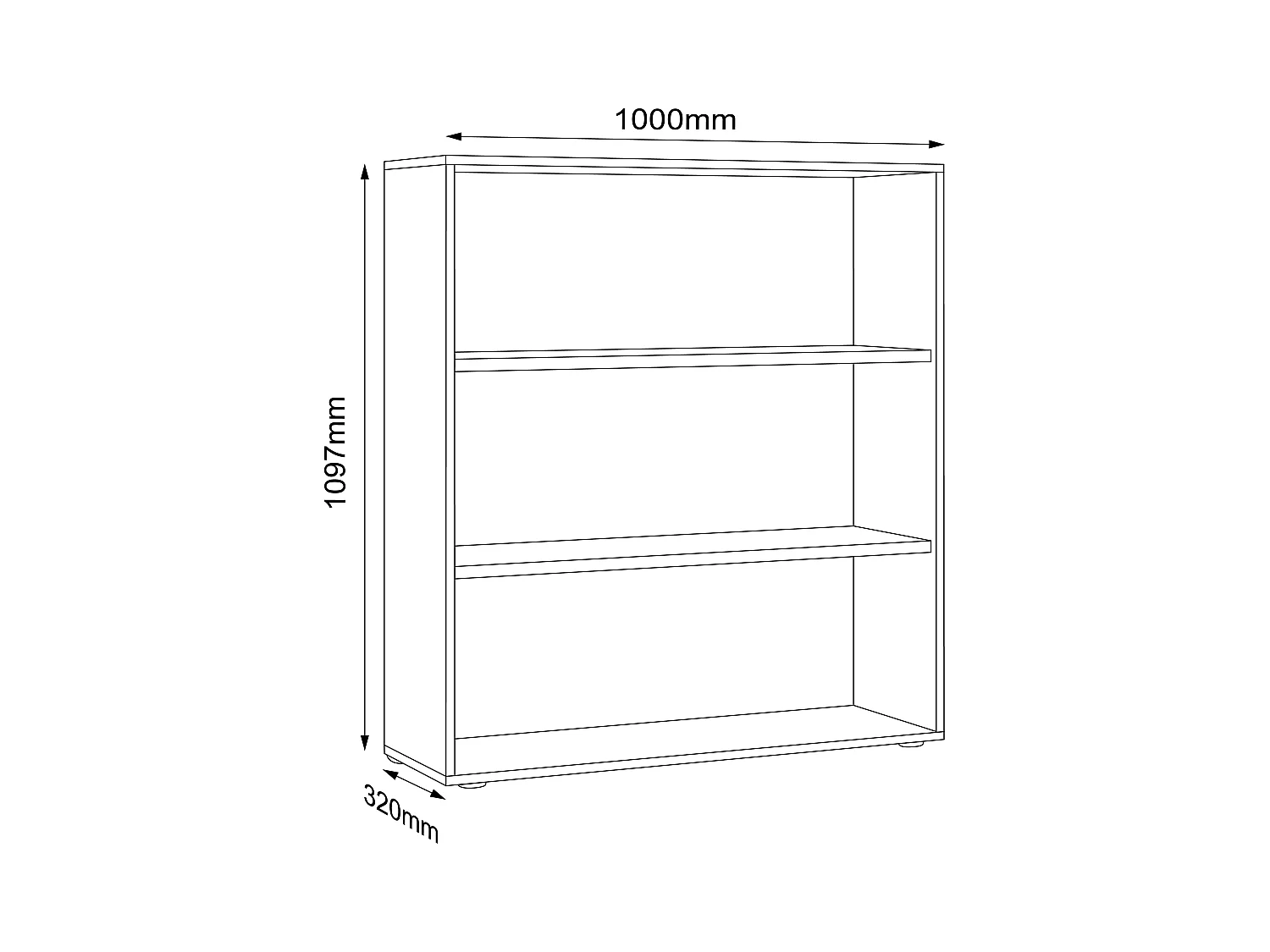 Office Shelf & Bookcase Salia White H. 110 x W. 100 x D. 32 cm