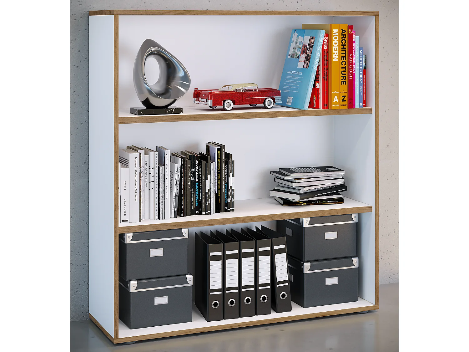 Office Shelf & Bookcase Salia White H. 110 x W. 100 x D. 32 cm