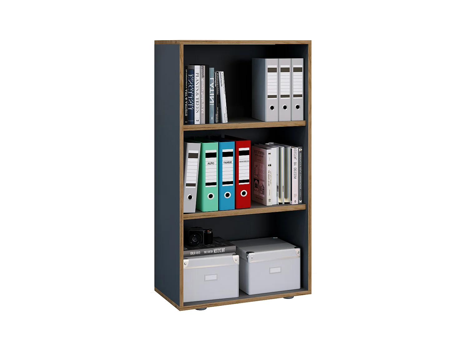 Holz Büro Regal Bücher Ordner Aktenregal Salia 3f