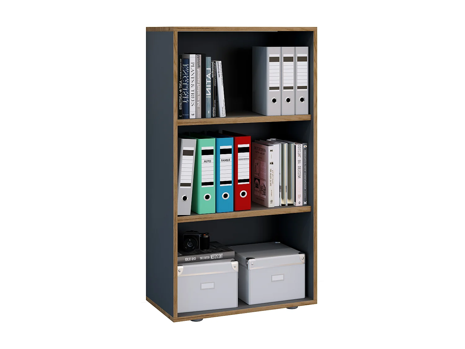 Office Shelf & Bookcase Salia Anthracite H. 110 x W. 60 x D. 33 cm
