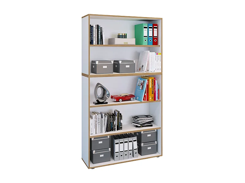 Office Shelf & Bookcase Salia White W. 100 x H. 183 x D. 33 cm