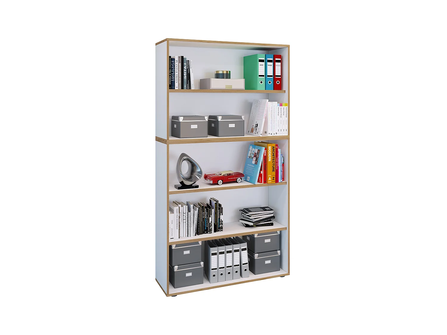 Office Shelf & Bookcase Salia White W. 100 x H. 183 x D. 33 cm