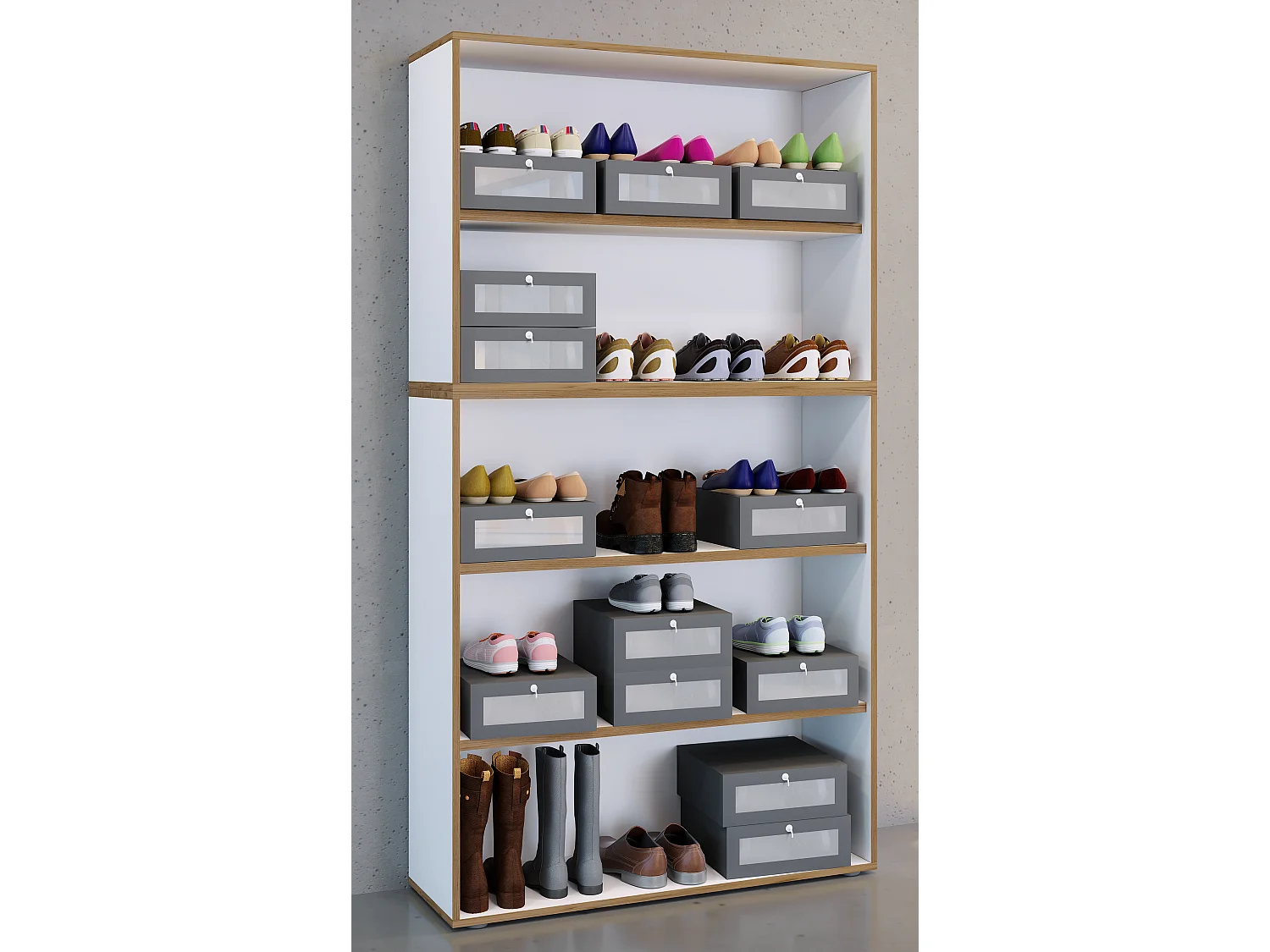 Prateleira e estante de escritório Salia Branco L. 100 x A. 183 x P. 33 cm