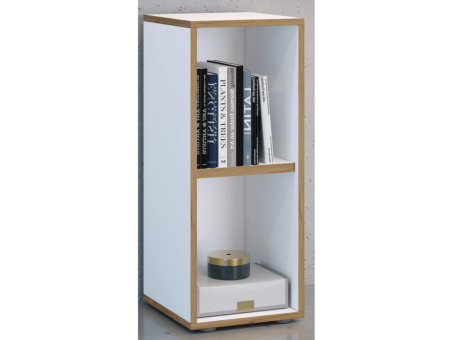 Office Shelf & Bookcase Salia White H. 74 x W. 30 x D. 33 cm