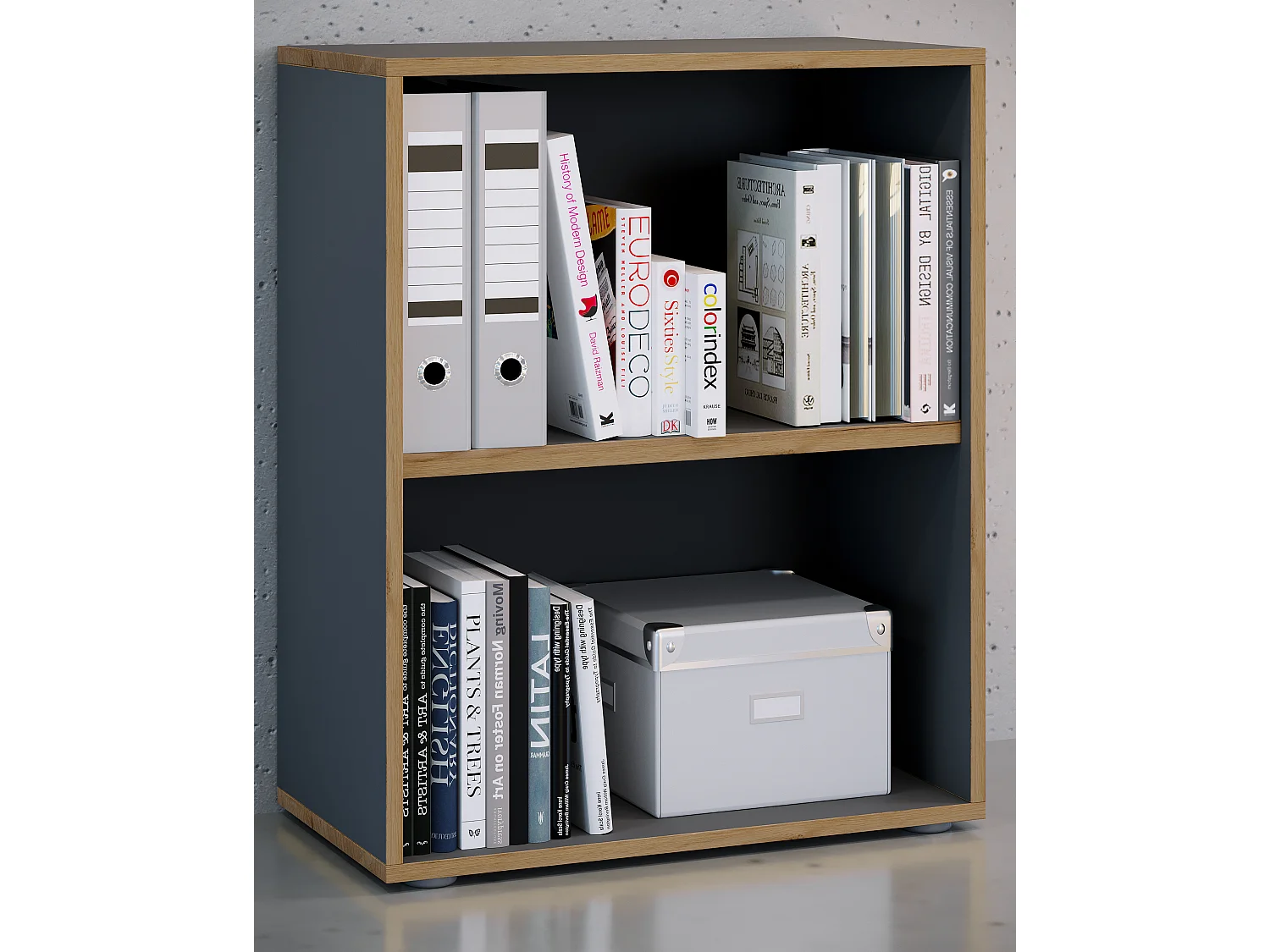 Holz Büro Regal Bücher Ordner Aktenregal Salia 2f