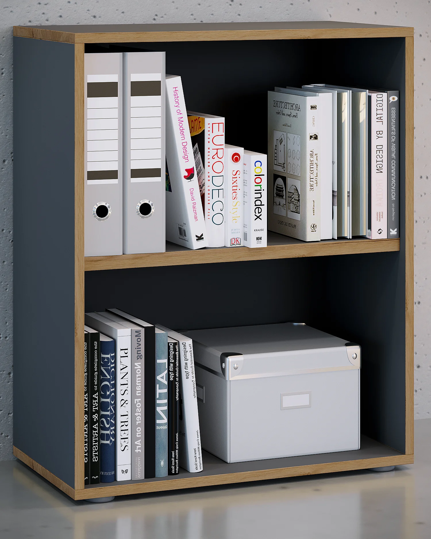 Prateleira e estante de escritório Salia Antracite A. 74 x L. 60 x P. 33 cm