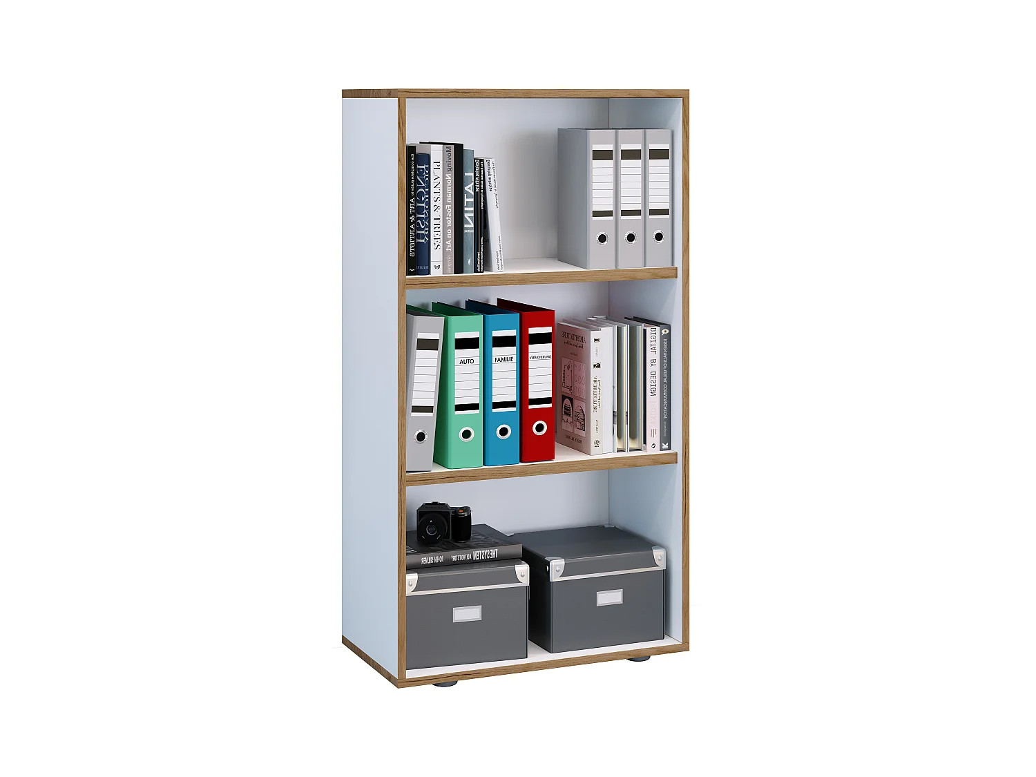 Holz Büro Regal Bücher Ordner Aktenregal Salia 3f