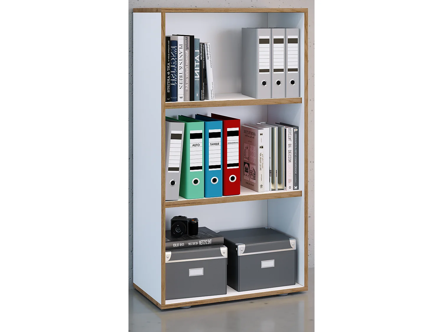 Office Shelf & Bookcase Salia White H. 110 x W. 60 x D. 33 cm