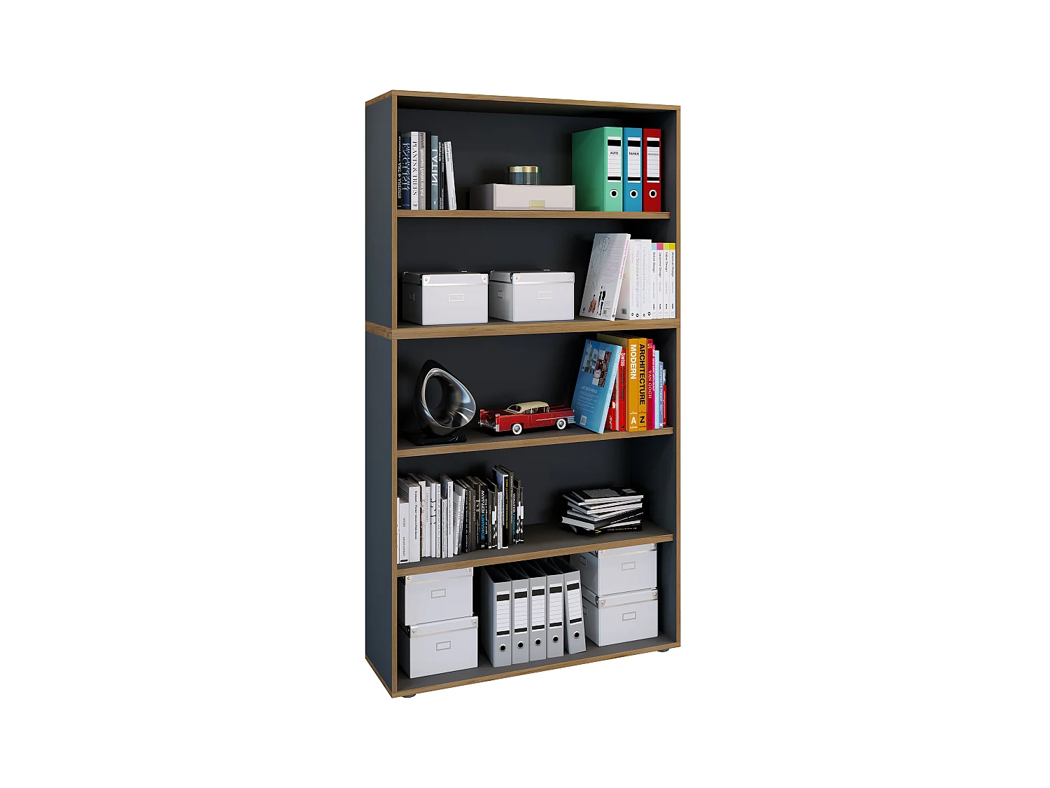 Office Shelf & Bookcase Salia Anthracite W. 100 x H. 183 x D. 33 cm