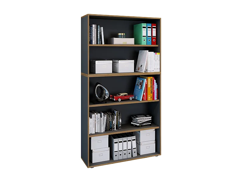 Office Shelf & Bookcase Salia Anthracite W. 100 x H. 183 x D. 33 cm