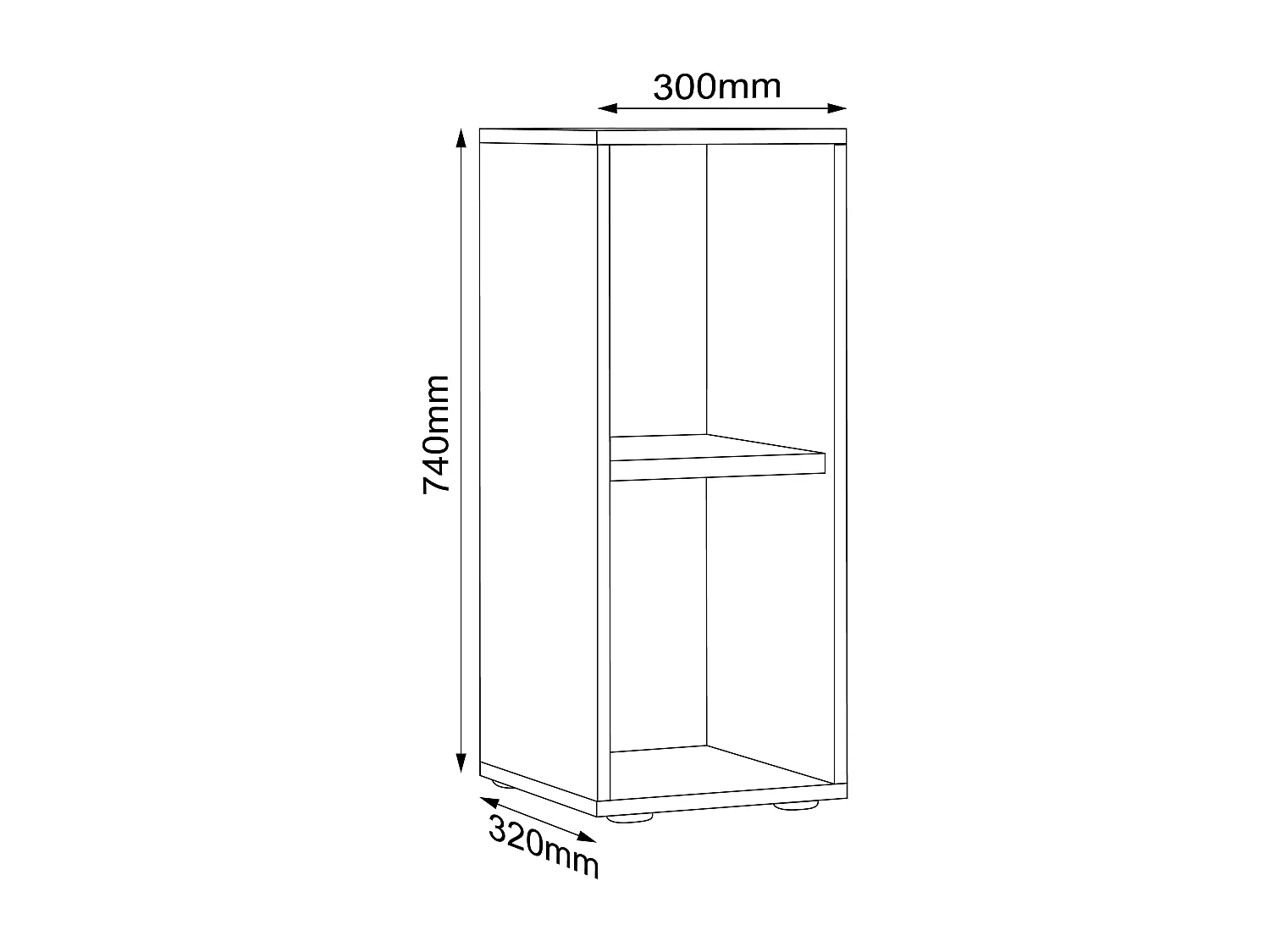 Office Shelf & Bookcase Salia Anthracite H. 74 x W. 30 x D. 33 cm