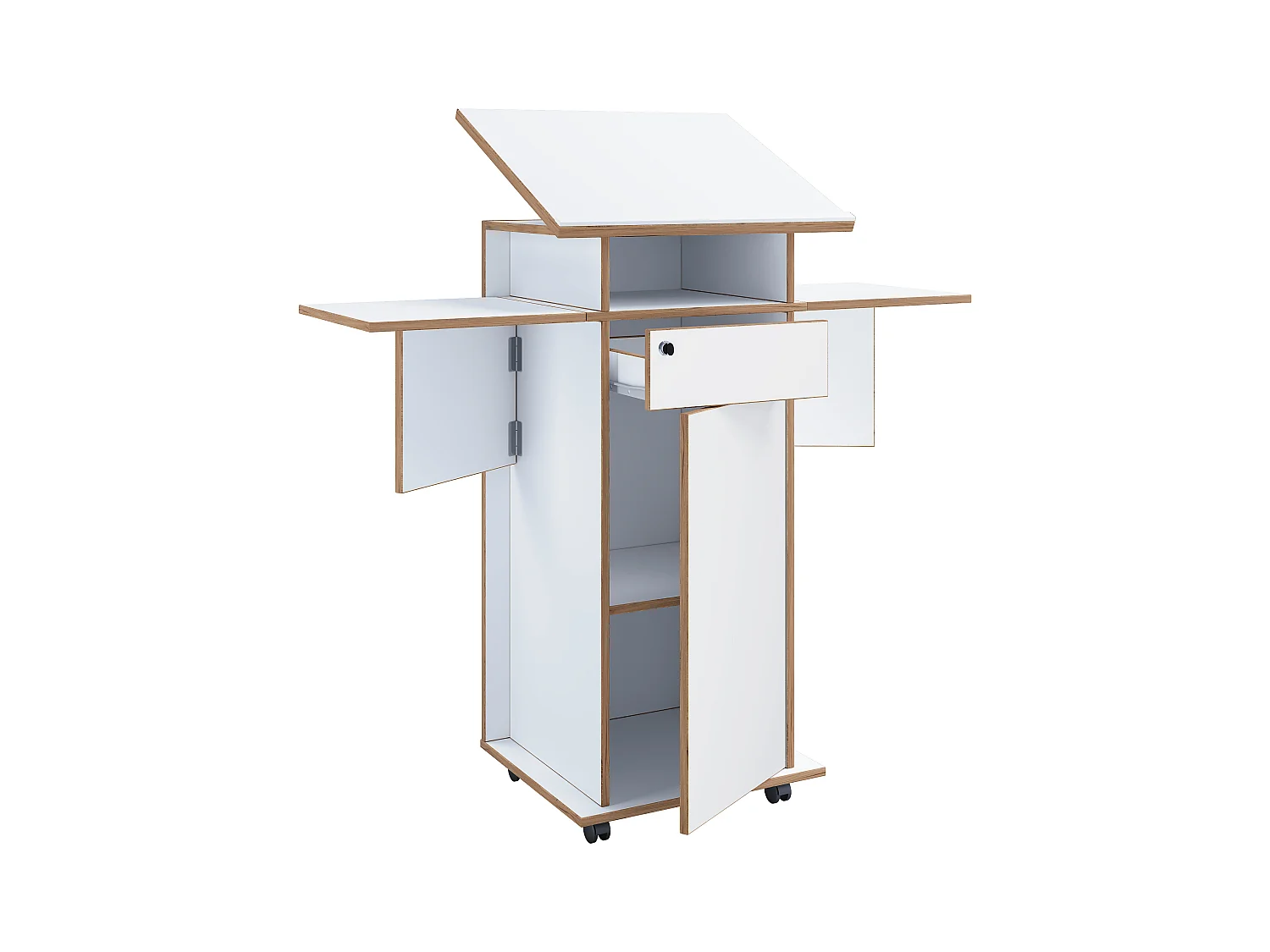 Holz Stehpult Rednerpult Stehtisch Rollen Salia T