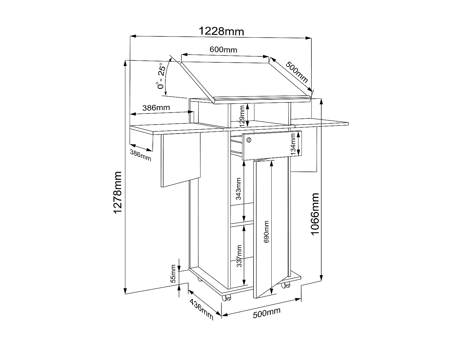 Houten staande bureauluidsprekerconsolerollen Salia T