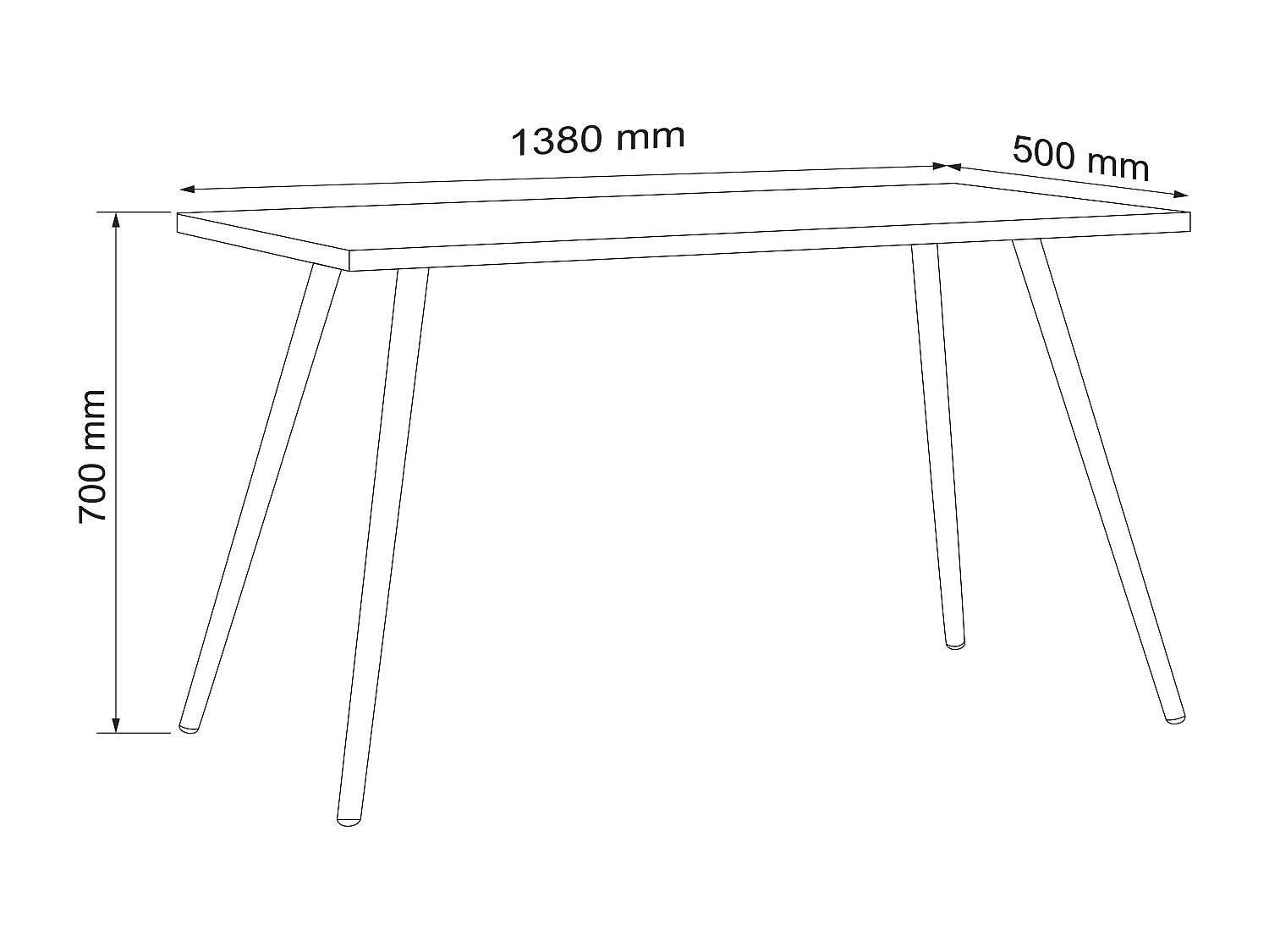 Desk Salia White / Honey oak H. 70 x W. 138 x D. 50 cm