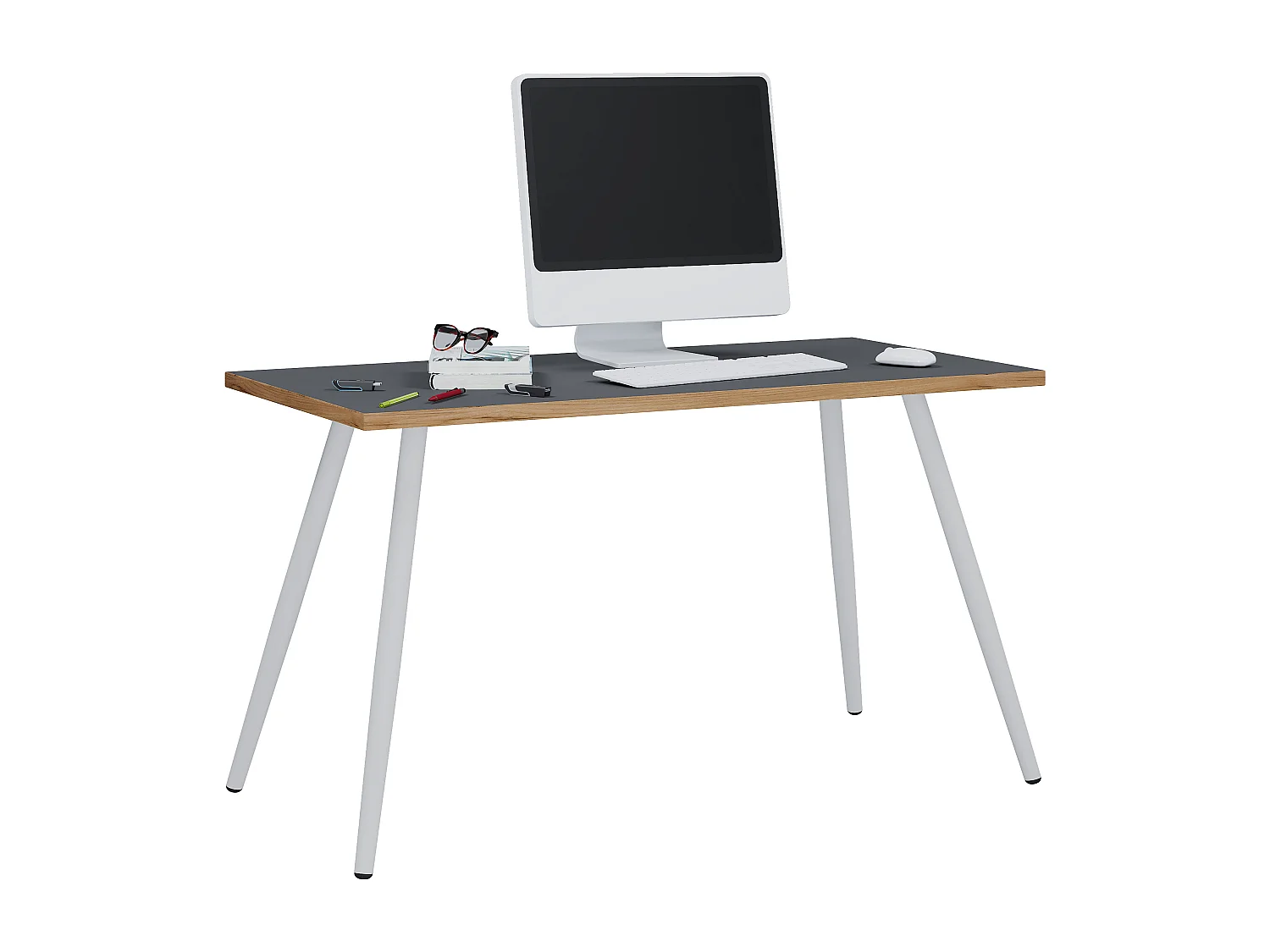 Desk Salia Anthracite / honey oak H. 70 x W. 138 x D. 50 cm