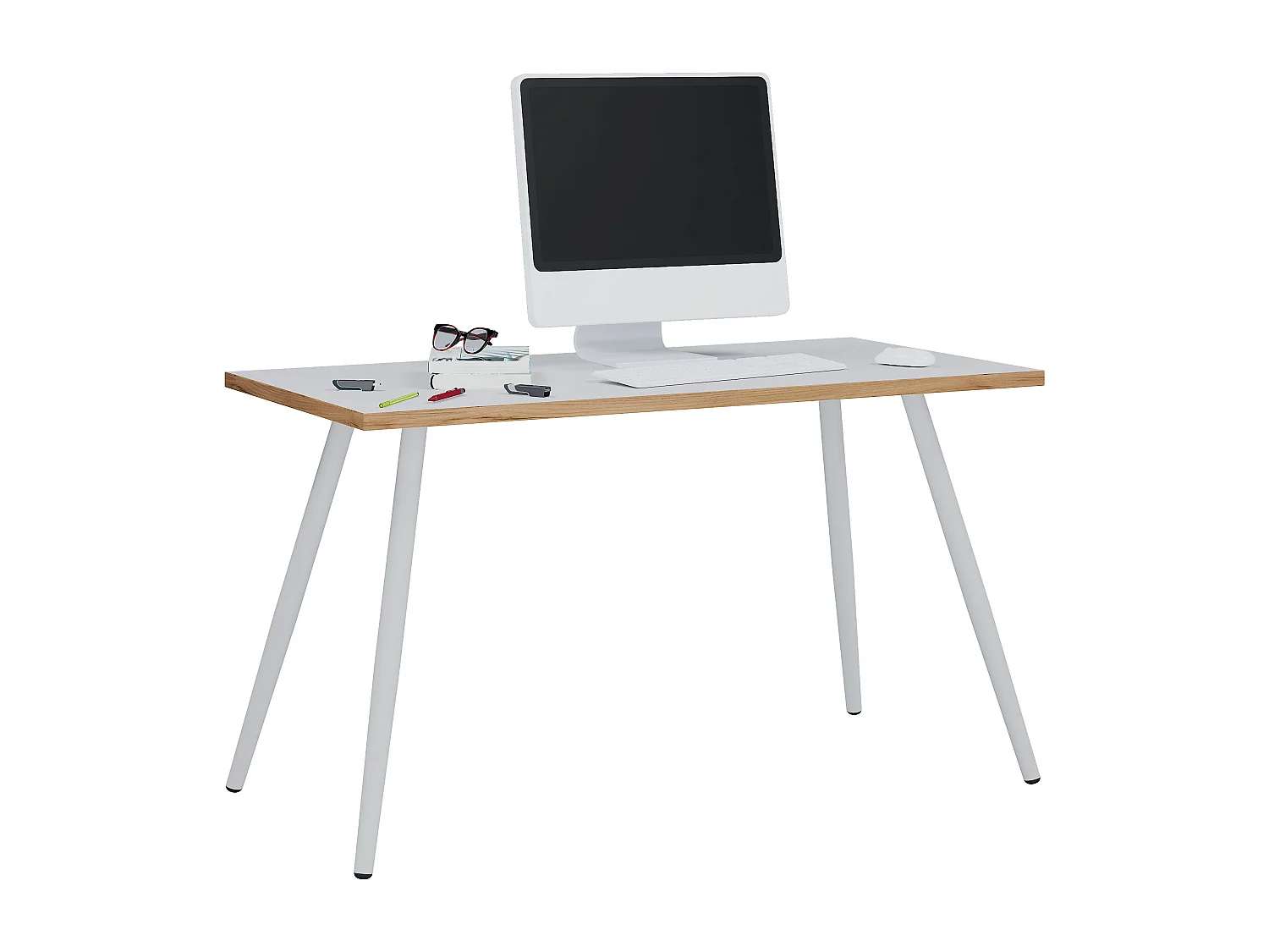 Desk Salia White / Honey oak H. 70 x W. 138 x D. 50 cm