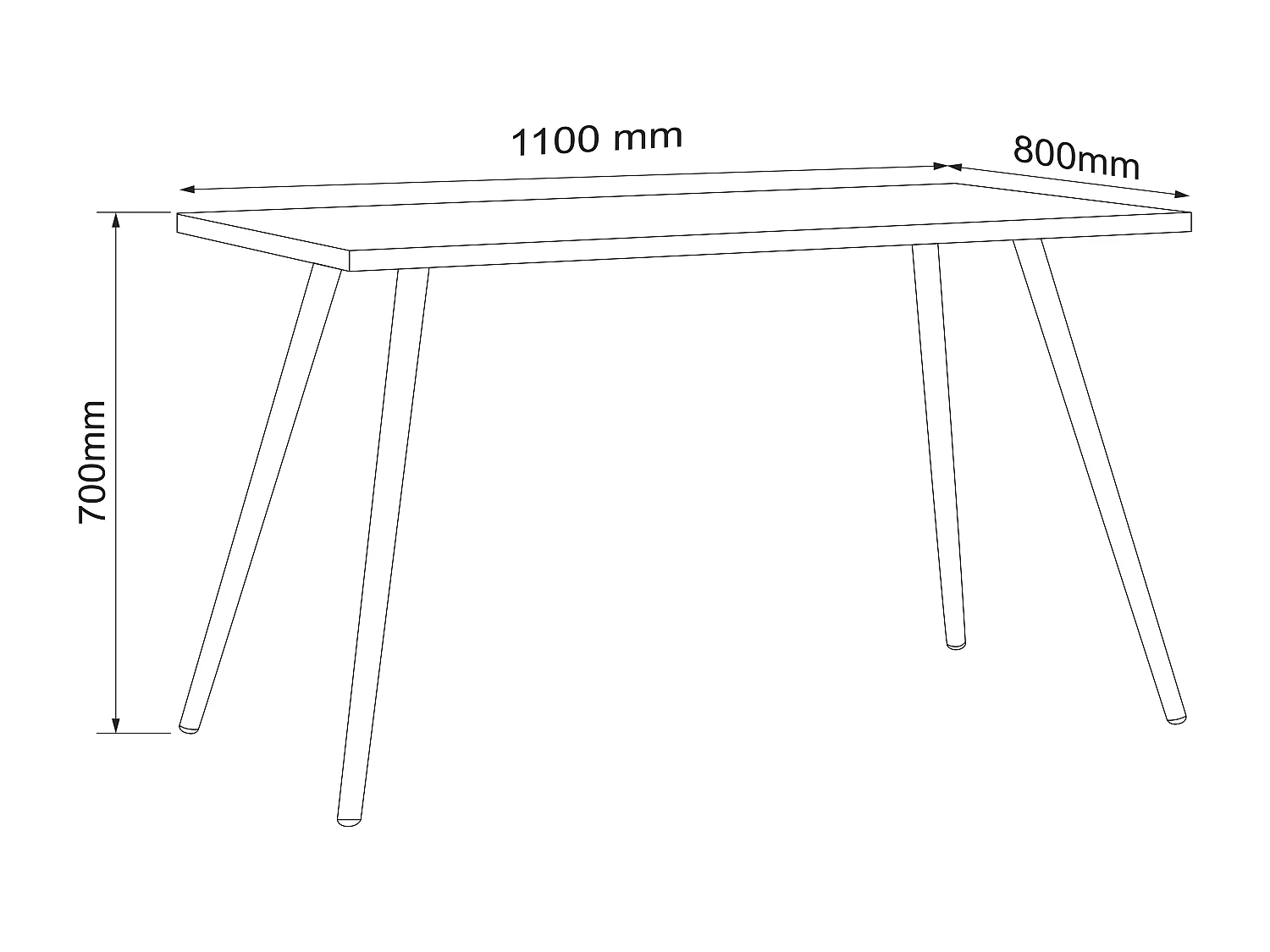 Table de bureau en bois Salia 110x80