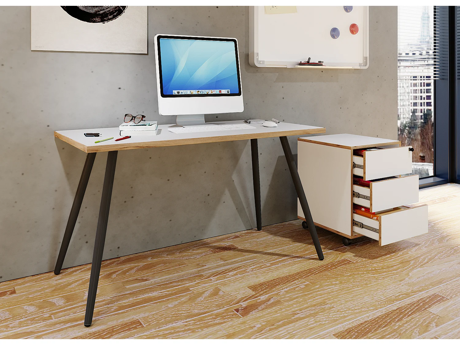 Houten Bureau Kantoortafel Salia 110x50