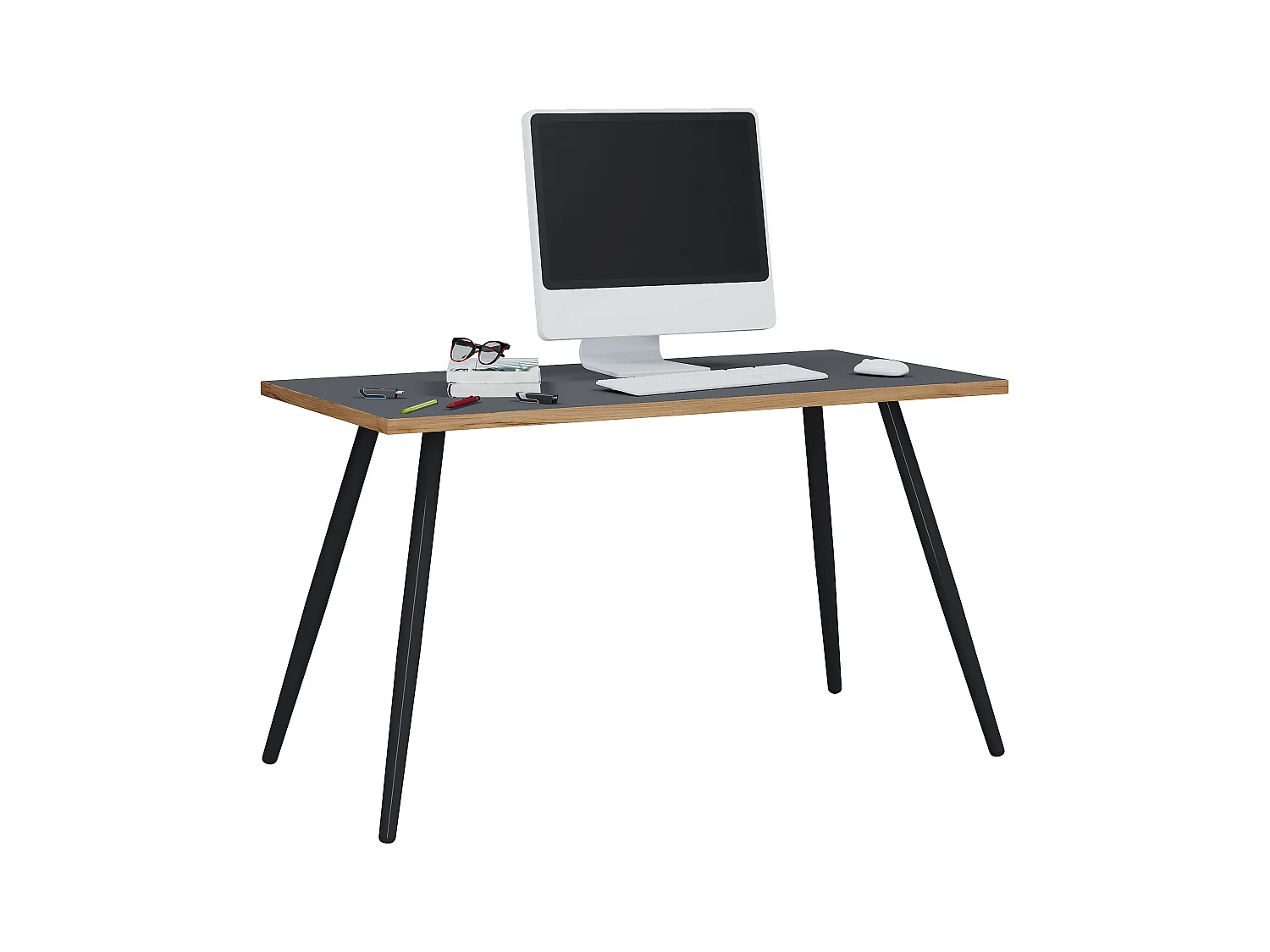 Desk Salia Anthracite / honey oak H. 70 x W. 138 x D. 80 cm