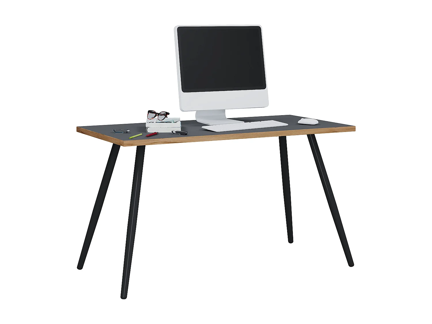 Desk Salia Anthracite / honey oak H. 70 x W. 138 x D. 80 cm
