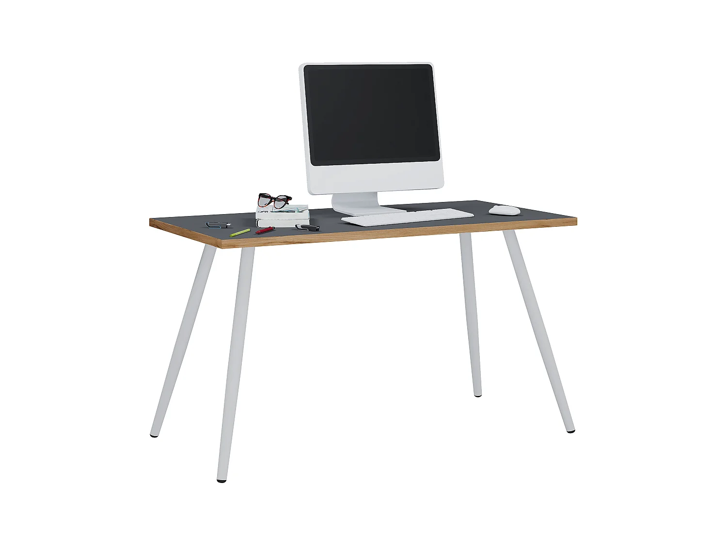 Desk Salia Anthracite / honey oak H. 70 x W. 110 x D. 80 cm