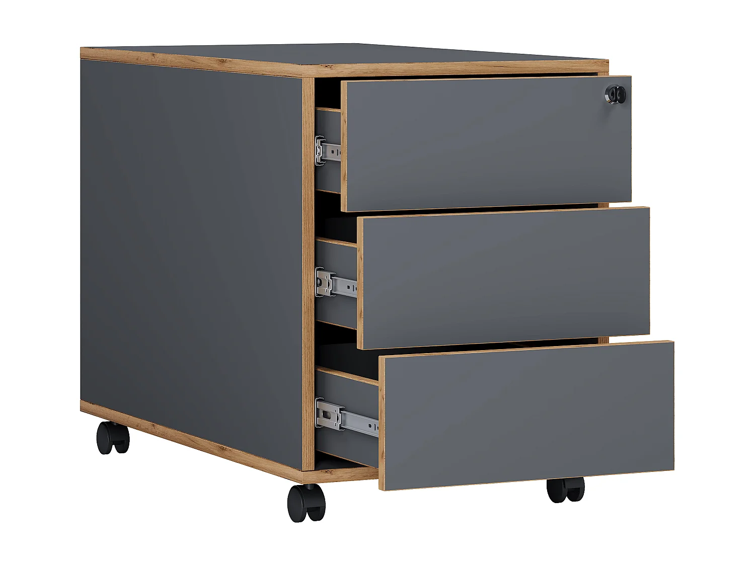 Roll Container Salia Anthracite H. 50 x W. 42 x D. 45 cm