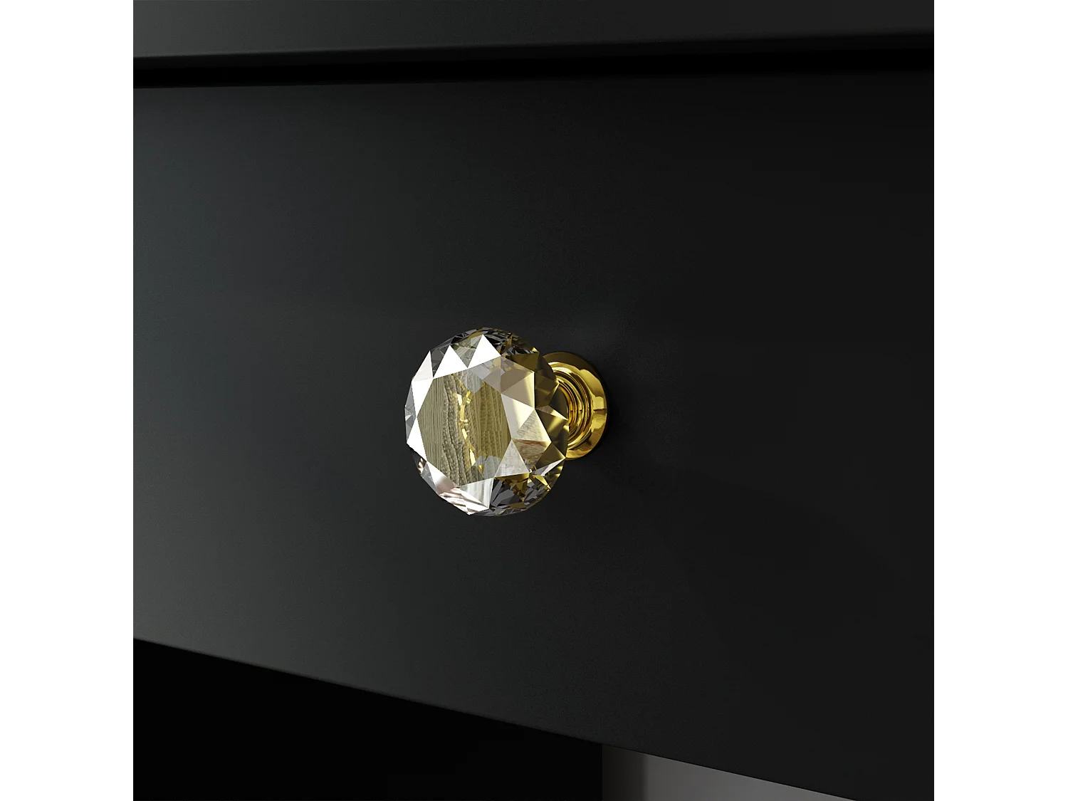 Coiffeuse avec Miroir et 5 Tiroirs Tabouret 135x80x40cm Noir