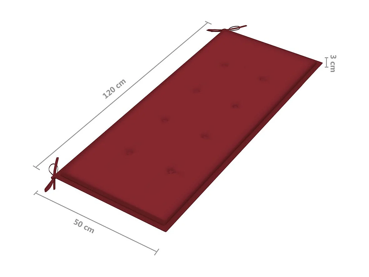 Panca da Giardino Pieghevole con Cuscino 118 cm in Bambù