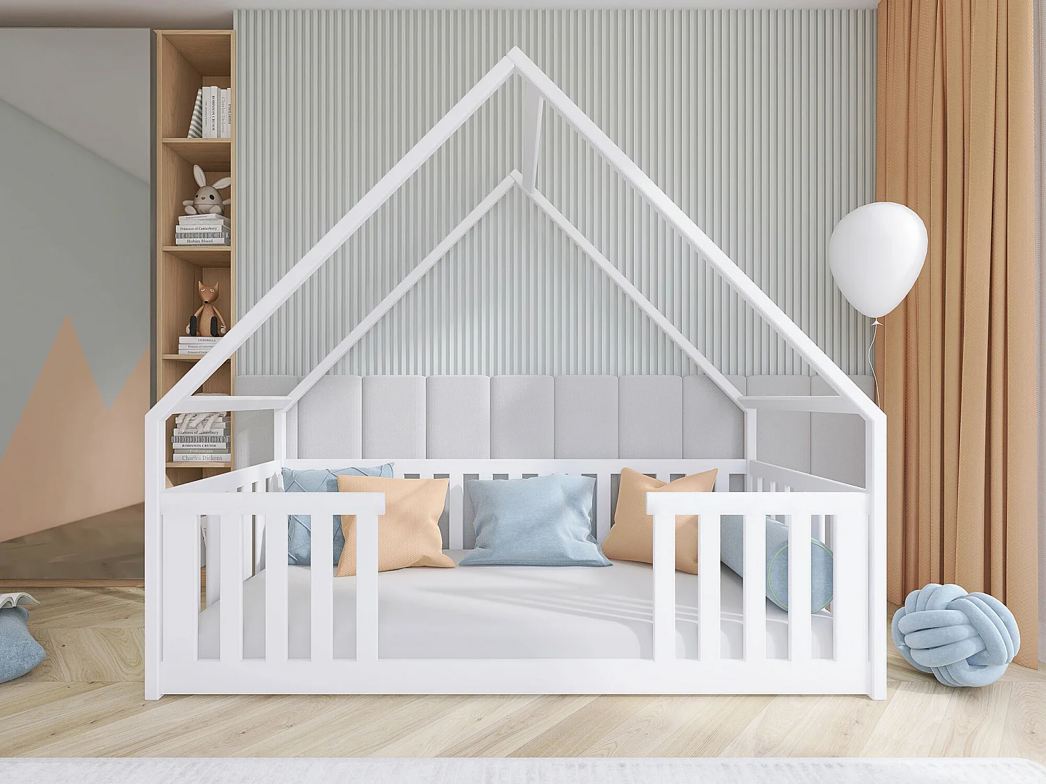 Lit Vista 114, Unique, Blanc, 80x180, Bois, Sommier à lattes, 86x188x174cm