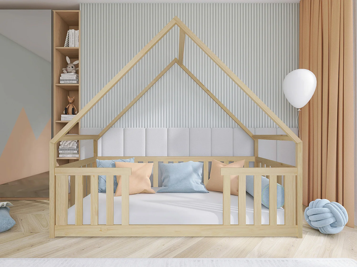 Lit Vista 114, Unique, Brun clair, 90x200, Bois, Sommier à lattes, 96x208x184cm