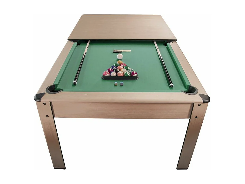 Billard convertible couleur bois Chêne 226 x 126cm - Ambiance