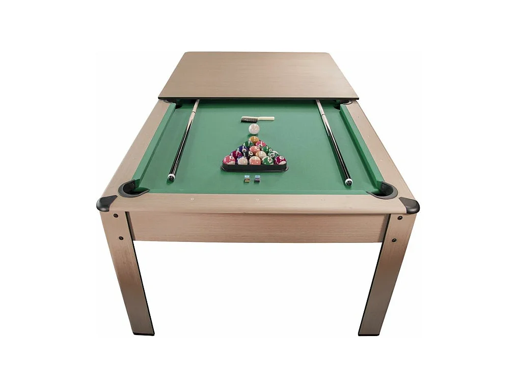 Billard convertible couleur bois Chêne 226 x 126cm - Ambiance